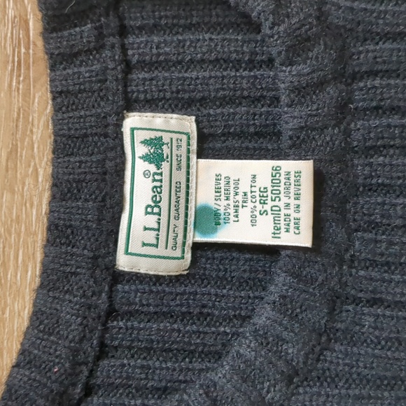 EUC LL Bean Commando Black Ribbed Sweater Merino Wool Small - Picture 3 of 9